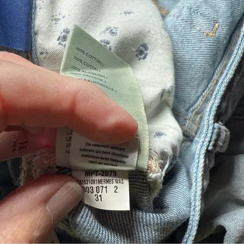 NWT Pilcro Women's Boho Grunge Wide Leg Fray Hem Denim Jeans Size 31 Cotton Blue