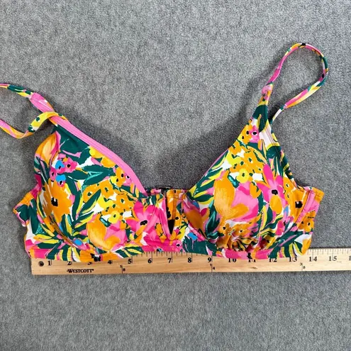 Anne cole  V Wire Bikini Top Sunshine Floral Women's Medium Pink Swim