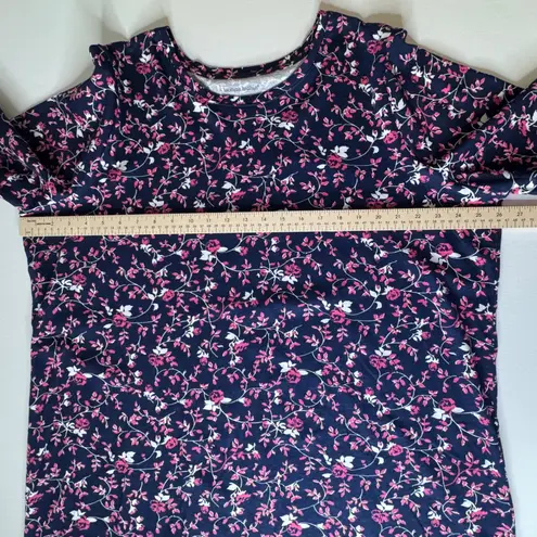 Woman Within Floral Tunic Top Size 22/24 Stretch Comfort Modest Feminine Cotton