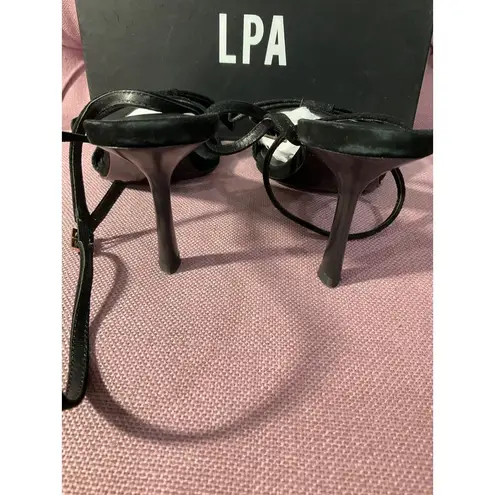 LPA The Bow High Heels in Black 7.5 with box Womens Satin Formal Shoes