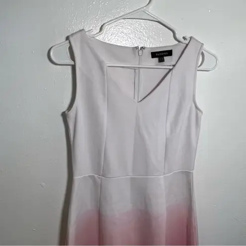 Paprika Fit & Flare Skater Dress White Pink Ombre