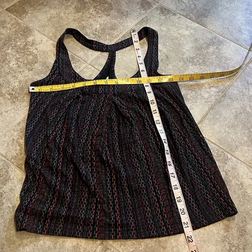 Sparkle & Fade scoop neck racerback color stripe tank top black orange green