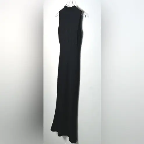 La Perla Black Maxi Mohair Wool Blend Sleeveless Sheath Dress Size 42