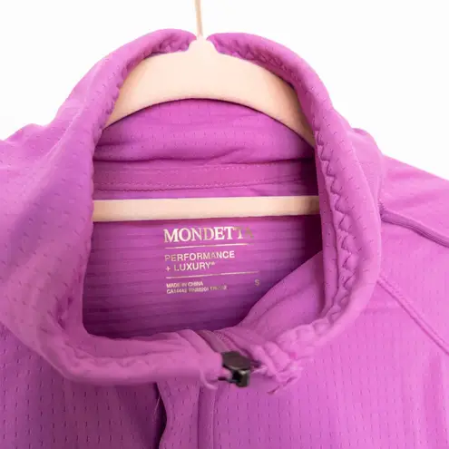Mondetta Womens Active Top Size S Pink Quarter Zip Athletic Luxe Performance