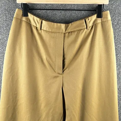 Women's 100% Wool Wide Leg Pant Size 12 Tan Satin