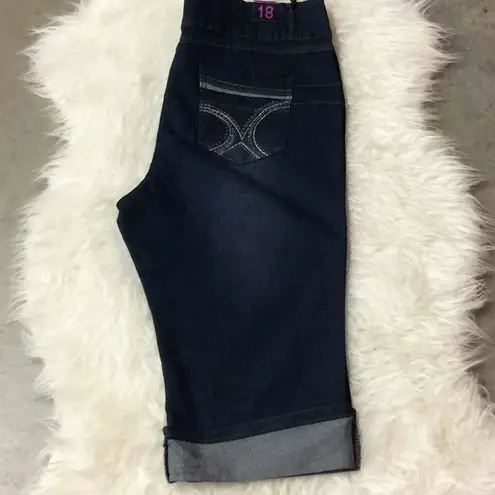 LA Chula rolled cuff denim Capri‎ pants Blue Size 18