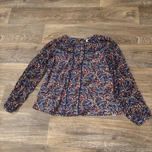 FatFace Charlee Abstract Butterfly Print Blouse – Women’s Size 10 Boho Top