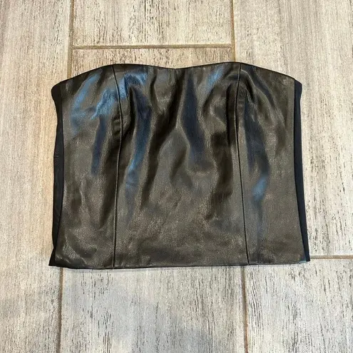 Generation Love Jacqueline Vegan Leather Top Black size XXS