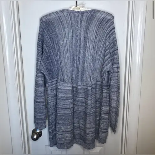 Wild Pearl Blue & White Heathered Slouchy Cardigan