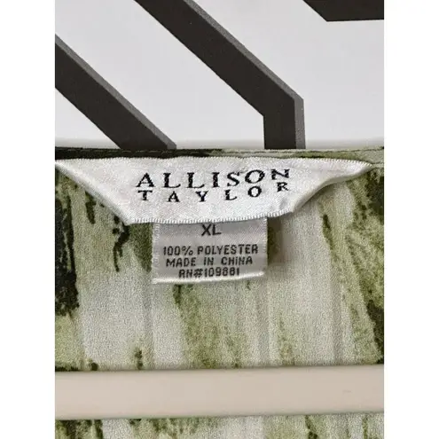 Allison Taylor  Ladies Button‎ Up Flowy Green Delicate Pastel Chic Blouse Size XL