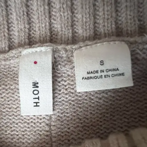 Moth X Anthro Beige Slouchy Oversized Turtle Neck Sleeveless Sweater Vest