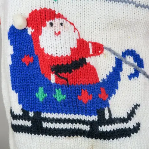 Vintage 90s Santa Claus Rudolph Red Turtleneck Sweater Size M