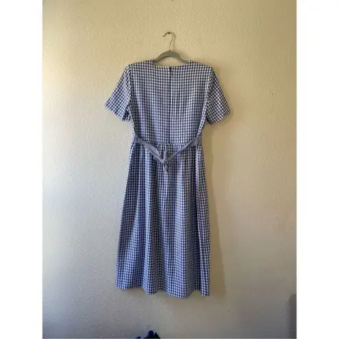 Kathie Lee Collection Vintage gingham midi dress cottagecore peasant 90s size 8