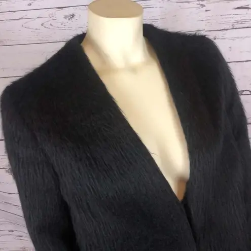 Boutique REVERSIBLE BLACK HOBO FAUX FUR COAT size medium