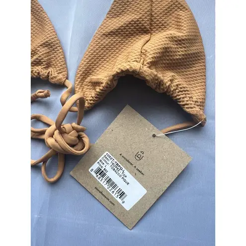 Free People NWT  X Stone Fox Tropez Bikini Top in Tobacco Pique Large