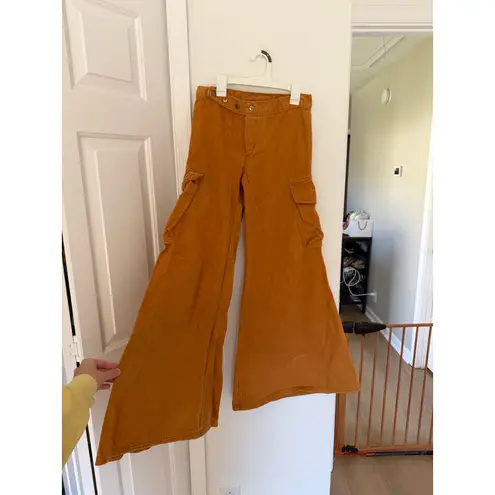 Vintage Roosert 70s Flare Orange/Rust Brown Cargo Pocket Flares Size 24