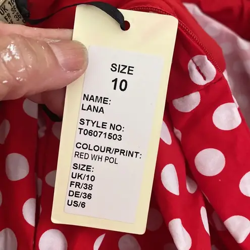 The best rockabilly retro polka dot swing dress ever made Red Size 10