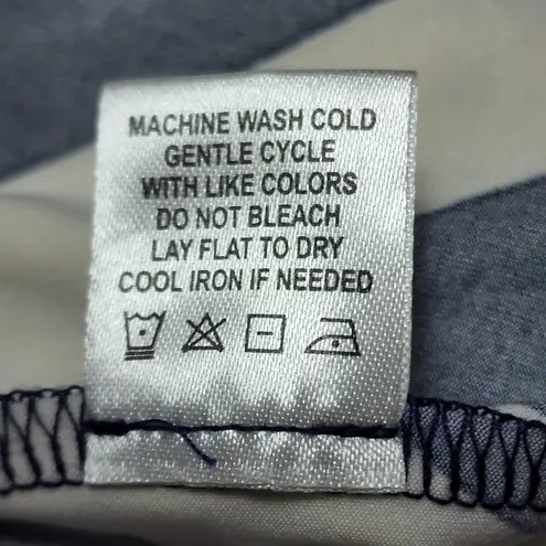 Tacera blue cream chevron jersey knit blouse size 1X