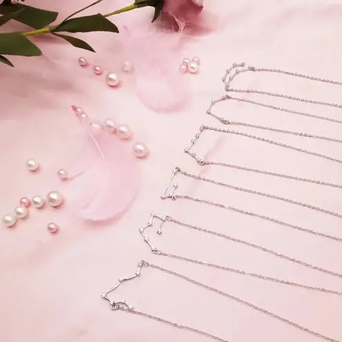 925 Silver Libra Zodiac Necklace & Adjustable Ring