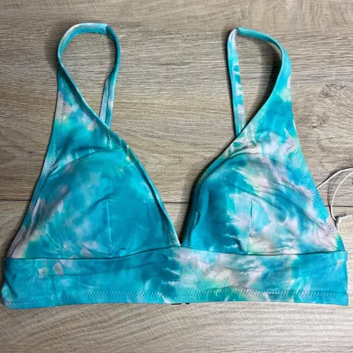 Johnny Was NWT Calme Multi Tie Dye Bikini Top Adjustable Molded Cups Small