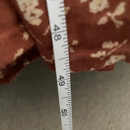 Treasure & Bond Floral Maxi Dress M Rust Red Spaghetti Strap Smocked Tie Back