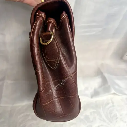 Carryland USA Faux Croc Satchel Purse Vintage Brown