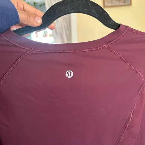 Lululemon  Quick Pace Long Sleeve Dark Adobe Burgundy Size Small/Medium