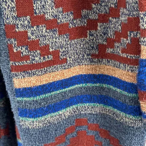 Spense Women's Cardigan coat long Anthropologie southwestern XL Aztec geometric Blue