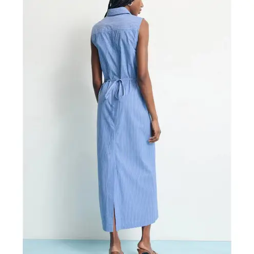 DL1961 Blue Striped Midi Shirt Dress MEDIUM Career Cotton Preppy Designer $189