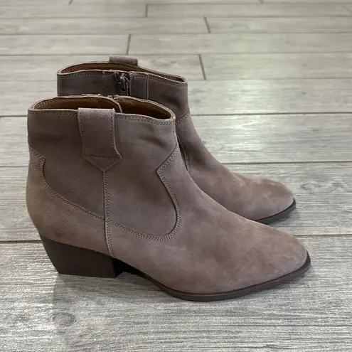 Seychelles Anthropologie Upside Taupe Suede Booties New!