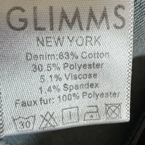 Glimms New York Jeans Natural Leather Shorts Genuine Cowhide Shorts SZ 30 #2505 Blue