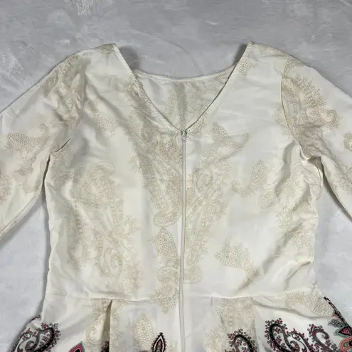 City Halo Paisley Print Playsuit Romper Size Medium Boho Festival Colorful Party Green