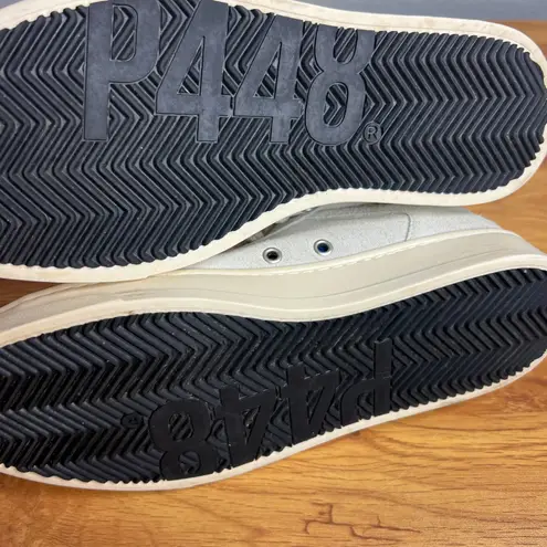 P448 Jack Macrame Lace Up Sneakers Womoens Size 39 EU 8.5 - 9 US Gray Ecru - Image 6