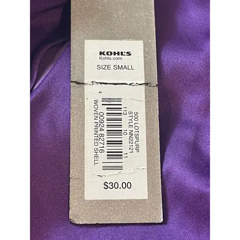 Apt. 9  Deep Purple Floral Satin Feel Sleeveless Dressy S Top NWT