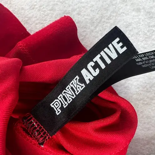 PINK Victoria's Secret Racerback Strappy Sports Bra XXS Logo Spellout Activewear Red