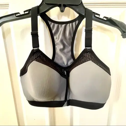 Wacoal  grey and black padded front zip sports  bra