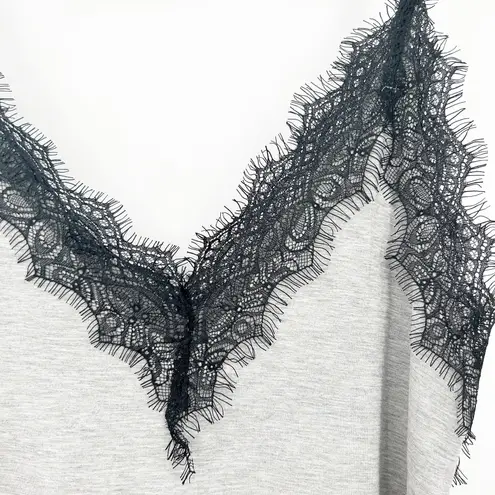 POL  Womens‎ Coquette Sexy Slouchy Witchy Whimsigoth Lace Cami Top Size L Gray