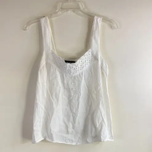 Modcloth  White V-Neck Wide Strap Lightweight Pullover Cami Tank Size X-Small