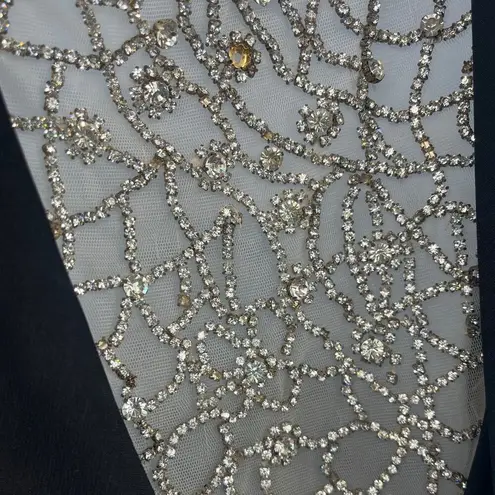 Camille La Vie Long Babydoll Dress Sz 6 Black Crystal Drape Whimsigoth Prom Gala