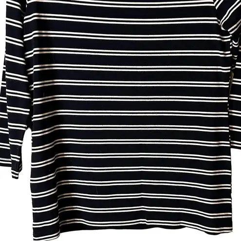 Chico's Chico’s Layered Double-Stripe Top Black White Striped ‎ Vanity Size 0/US Small