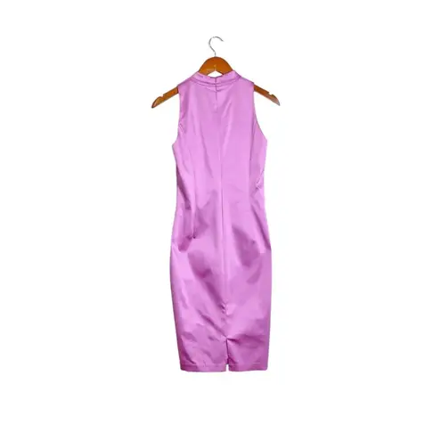 Kay Unger Pink V-Neck Sleeveless Ruched Front Mini Sheath Cocktail Dress