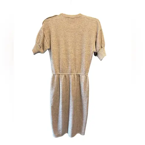 St. John for Saks 5th Ave Vintage Tan Knit Dress Elastic Waist Size 4