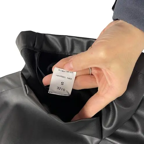 Aprll Black Faux Leather High Waist Midi Pencil Skirt Size Small