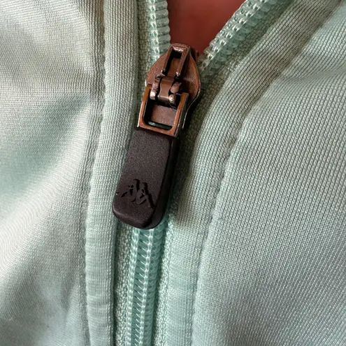Kappa Teal Zip Up Track Jacket Athleisure Logo Sleeve Streetwear Comfort Small