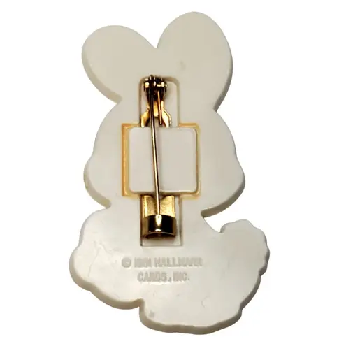 Hallmark Vintage 1981 Easter Bunny Pin Brooch Multicolor Painter 2"