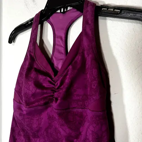 Lululemon Bend & Flow tank top Yoga Fuchsia Pink Built in sports bra S Purple