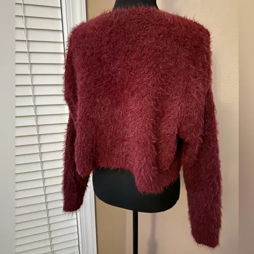 Arizona Jeans Arizona Jean Co Women’s Fuzzy Sweater Burgundy Size Medium