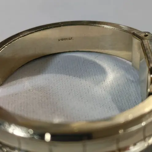 Wittnauer Watch 10K GF Gold Filled Wind Up Vintage Cuff Bracelet Chain Clasp