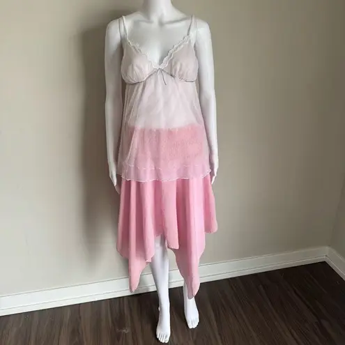 Vintage Lace Slip Top Lingerie With Bow Pink Blush Size L