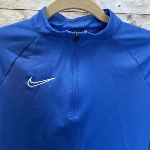 Nike  Womens S Soccer Jacket Performance Blue White Full Zip Finger Holder Sport